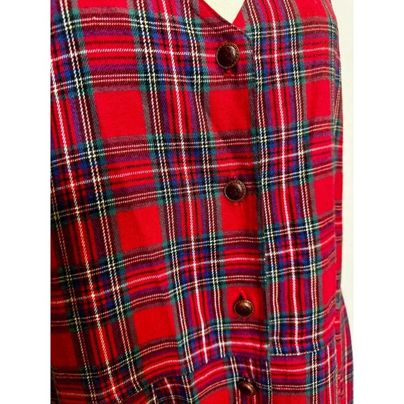 Vintage 90s Red Tartan Plaid Jumper Dress by Portraits Northern Isles Women’s 16 - Picture 5 of 9